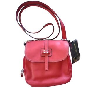 Tignanello Poppy Red Leather Flap Crossbody Convertible Bag T79940 NEW